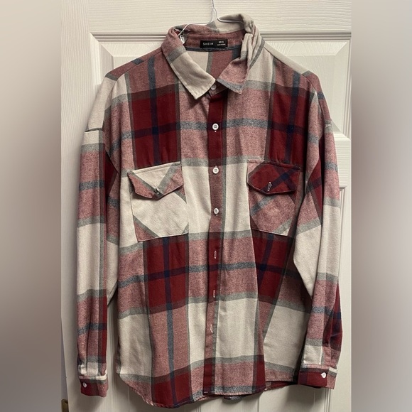 💕 2 For $10 SHEIN Men’s Plaid Casual Button-Up Shirt Size XL - Picture 2 of 3